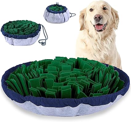 Snuffle Mat for Dogs - Adjustable Interactive Puzzle Toy for Large & Small Breed Slow Feeder for Mental Stimulation & Stress Relief Encourages Natural Foraging Ideal for Indoor & Outdoor Use