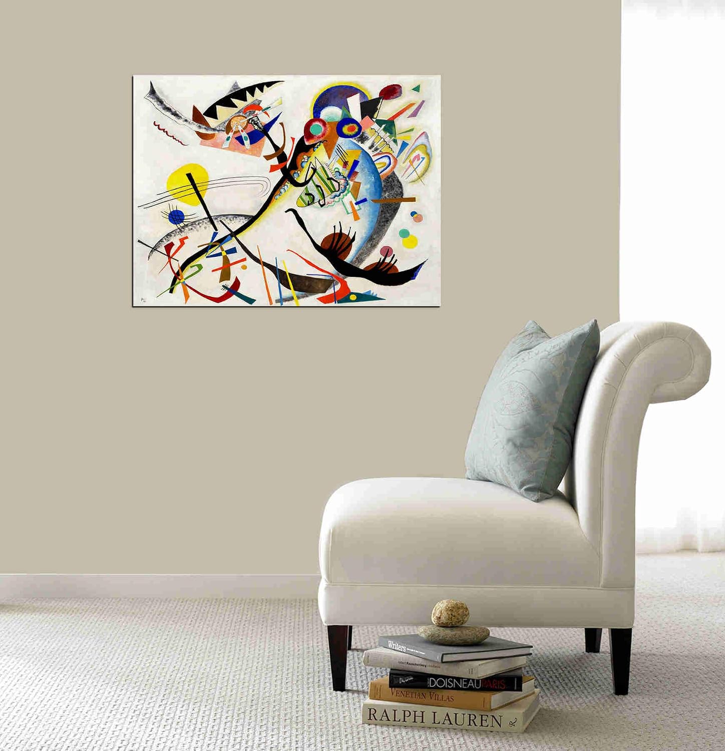 Epic Graffiti 'Blue Segment' by Wassily Kandinsky Canvas Wall Art, 12" x 16"
