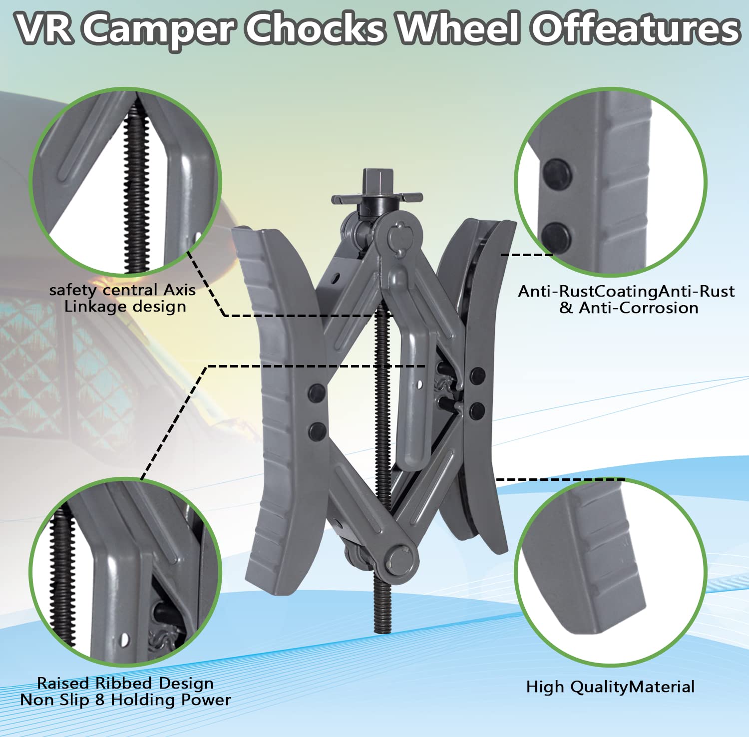 RVPNR Camper Wheel Chock Stabilizer, RV X Chocks Wheel