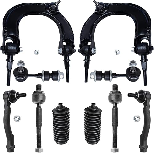 Miniatura 129 de Detroit Axle - Kit de suspensión frontal de 10 piezas para Chevy Trailblazer GMC Envoy XL Buick Rainier 9-7X Ascender, inferior y superior, 4 brazos