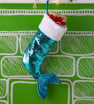 HearthSong Sparkly Sequin Mermaid Stocking