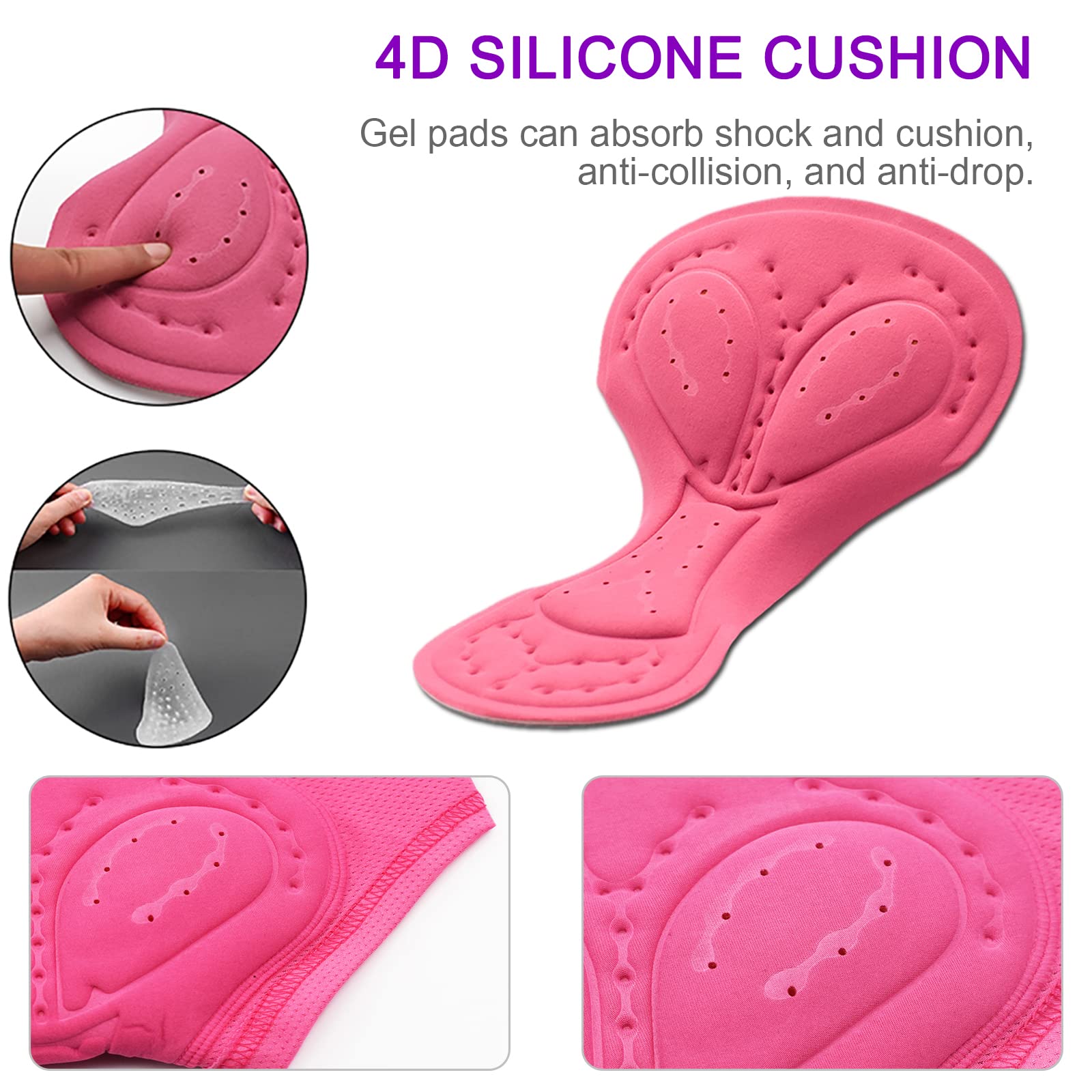 Mutande da Ciclismo da Donna, Mutande da Ciclismo Imbottite con Fondello in Gel 4D Biancheria Intima da Bicicletta Mutande da Ciclismo Elastiche e Leggere Pantaloncini(Size:S,Color:Grigio)