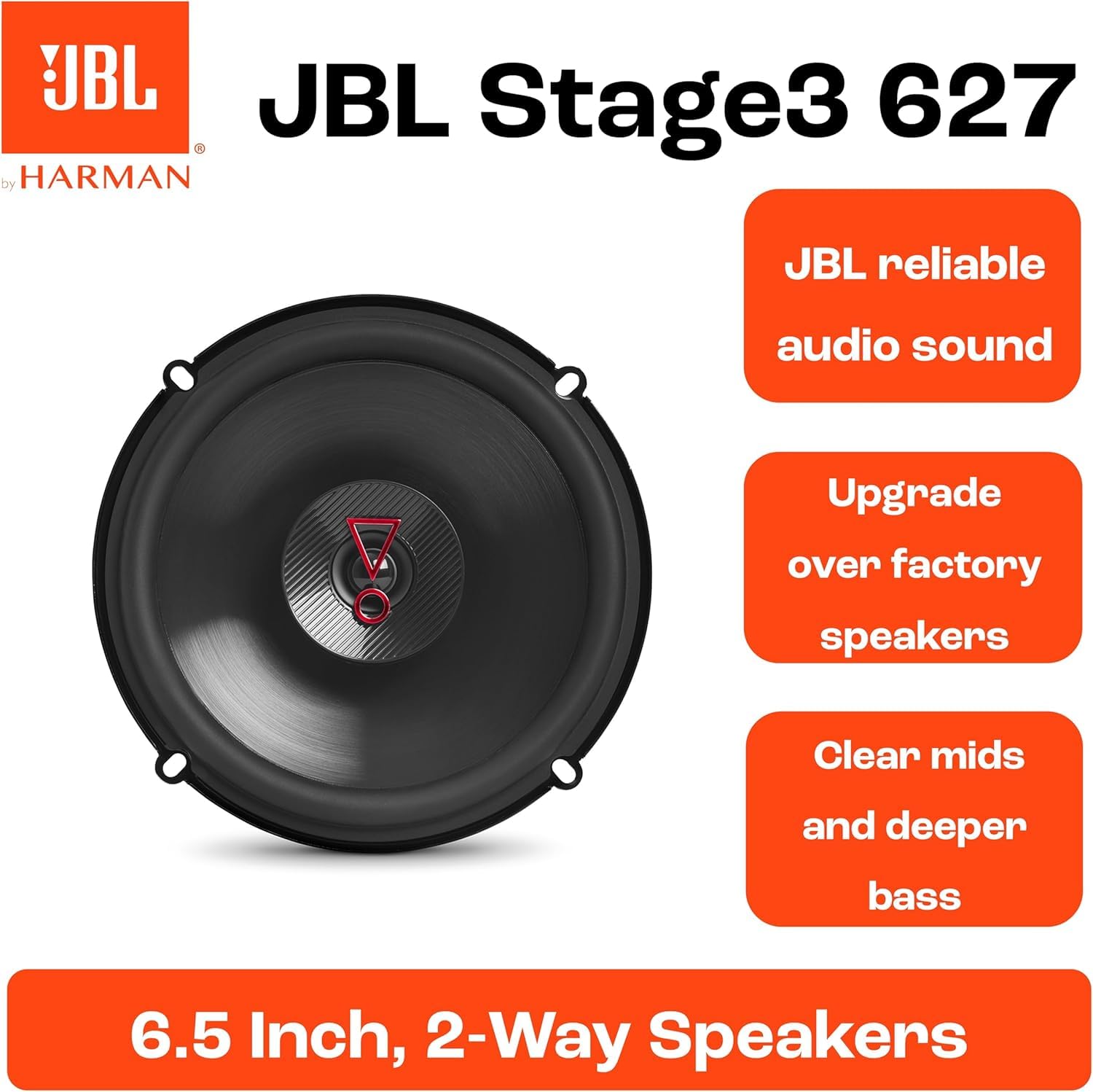 JBL Stage3 627 2-Vie impianto stereo Altoparlanti Auto Sistema di Harman Kardon - 225 Watt JBL Casse Auto 16 - 17 cm