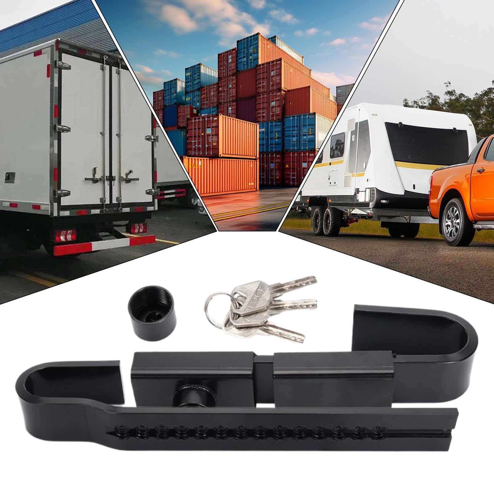 Cerradura Para Contenedor, Cerradura para Puertas de Almacén con 3 Llaves, Candado de Acero Ajustable para Transporte, Remolque, Carga, Almacenamiento y Camión