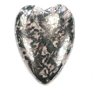 DVH Dendritic Silver Ore Heart Cabochon Dendrites Langis Mine 50x38x8mm