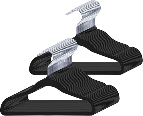 Miniatura 8 de Perchas de terciopelo para niños, perchas de terciopelo para bebés, perchas de fieltro para niños pequeños (negro, paquete de 30)