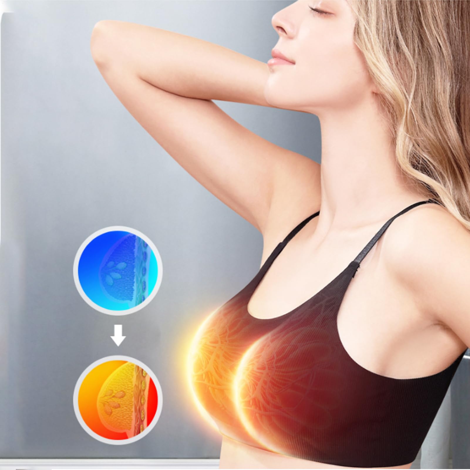Soutien-Gorge De Massage Du Sein, Instrument De Massage ÉLectronique Vibrant Masseur Électrique De Sein Appareil Vibrant 3 Modes Soutien-Gorge D'élargissement Pour L'AméLioration De La Poitrine