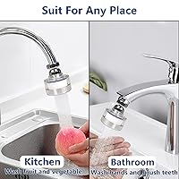 Vista 9 de 3 Pcs of Sink Water Filter and 18 Filter Elements Set, Sink Faucet Filter 360°Rotating, Bathroom Sink Filter Removes Fluoride Hard Water, Faucet