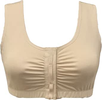 Adaptive Cotton Bra - Easy On Front Closure, Wide Straps, Elastic Underband