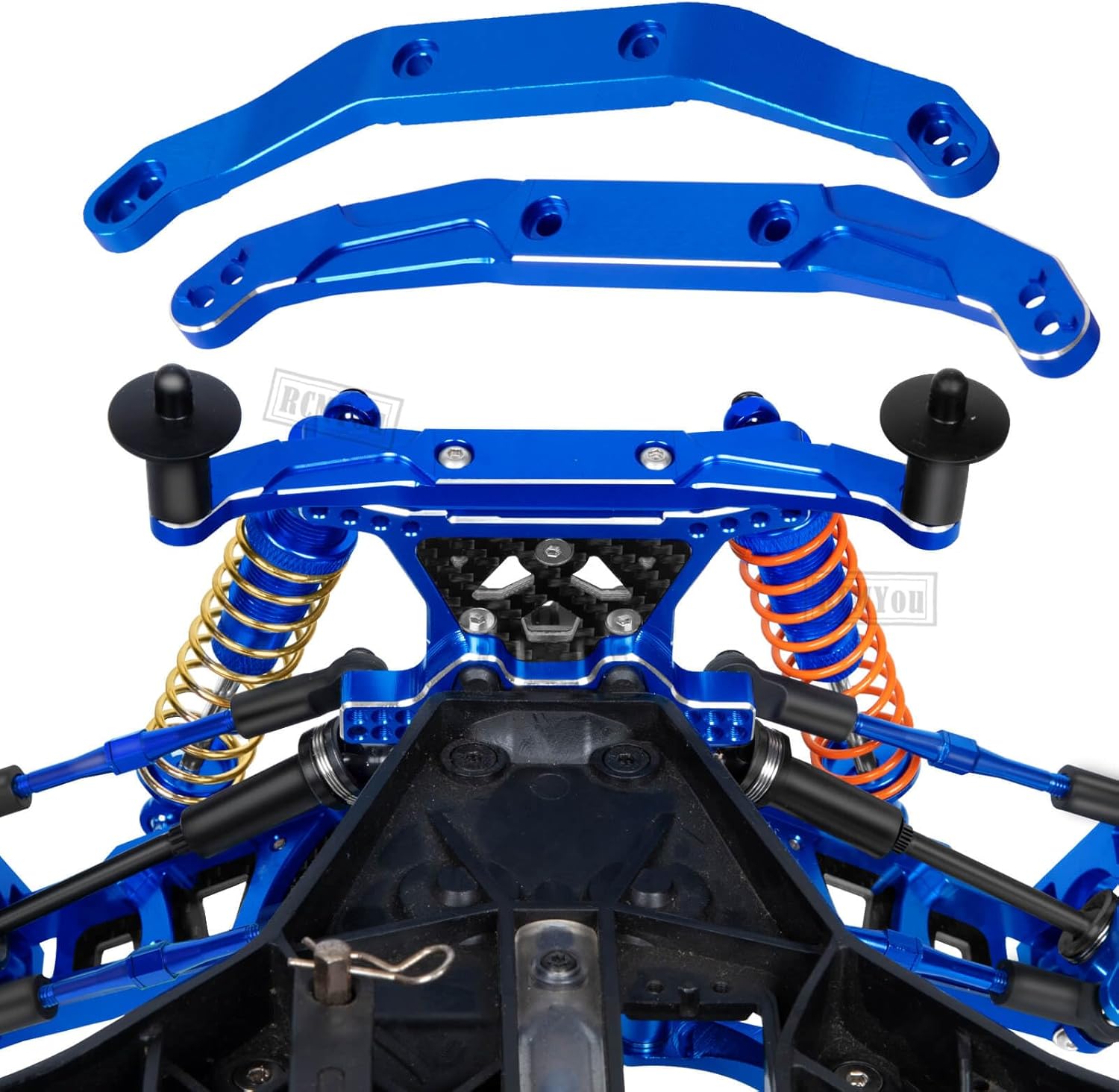 Upgrades Part for 1/10 Slash 4x4/Slash 4x4 VXL,Alloy RC Shock Absorber,Caster Block,Steering Blocks,Rear Stub Axle Carriers,Body Mounts,Suspension Arm,Navy Blue