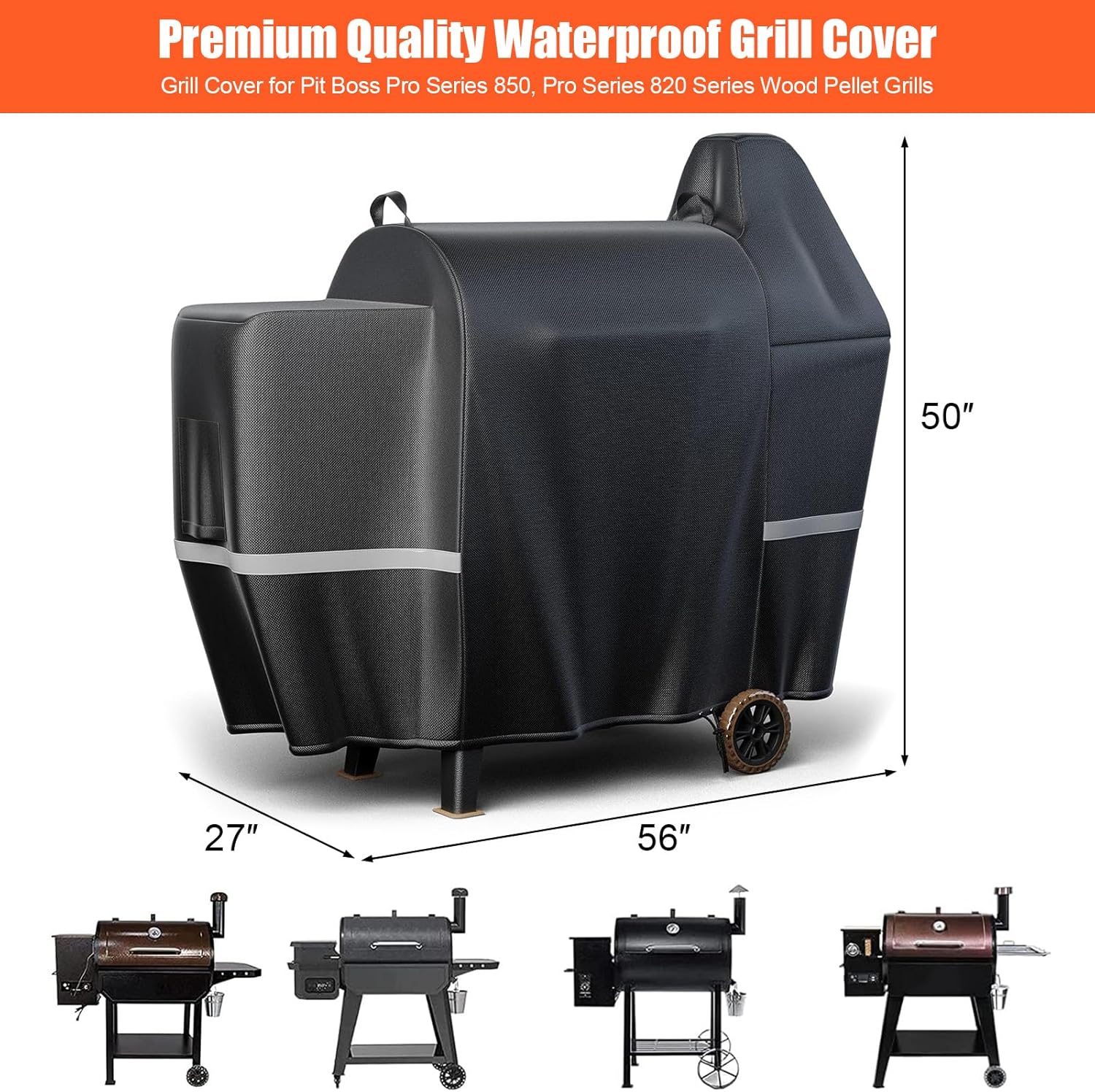 Upgraded Grill Cover for Pit Boss 850, 820, Z Grill 700, 600D Wood Pellet Smoker Cover for 820 Deluxe, 820D, 820FB, Sportsman 820 Series Wood Pellet Grills, Z Grill 700 Series - Image 2