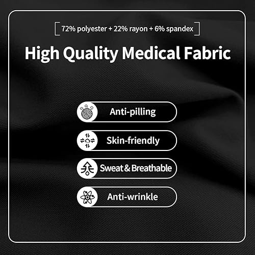 Miniatura 3 de VIAOLI Conjunto de uniformes médicos para mujer, conjunto de uniformes médicos para mujer, camiseta con cuello en V y pantalón deportivo para