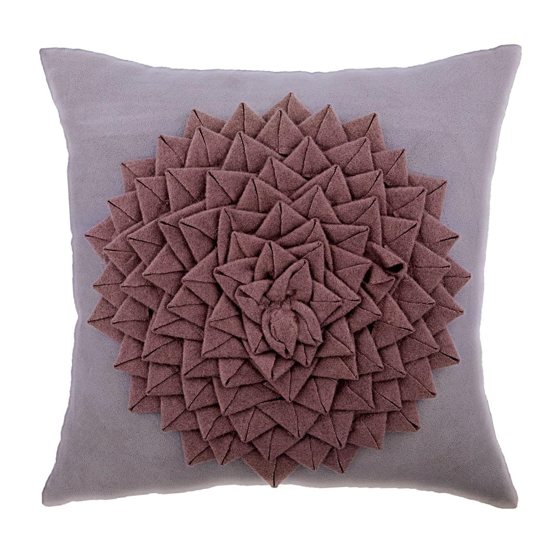 The HomeCentric Decorative Origami Flower Felt Cushion Cover 60x60 cm (24x24 inch), Lavender Purple Cushioncase, Square Throw Pillow Covers for Couch or Bed, Cushion Cover UK- Flowerbed — image 1