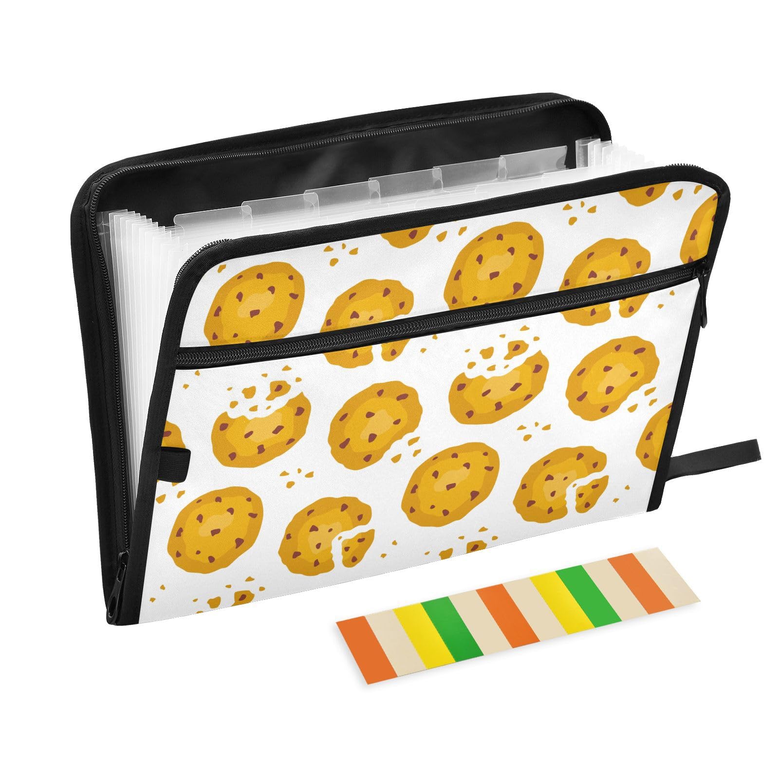 Cookies Chocolate Crumbs File Folders,Plastic Folders with 13 Pockets,Expandable File Folder for Documents School Students Office,Aesthetic Folder