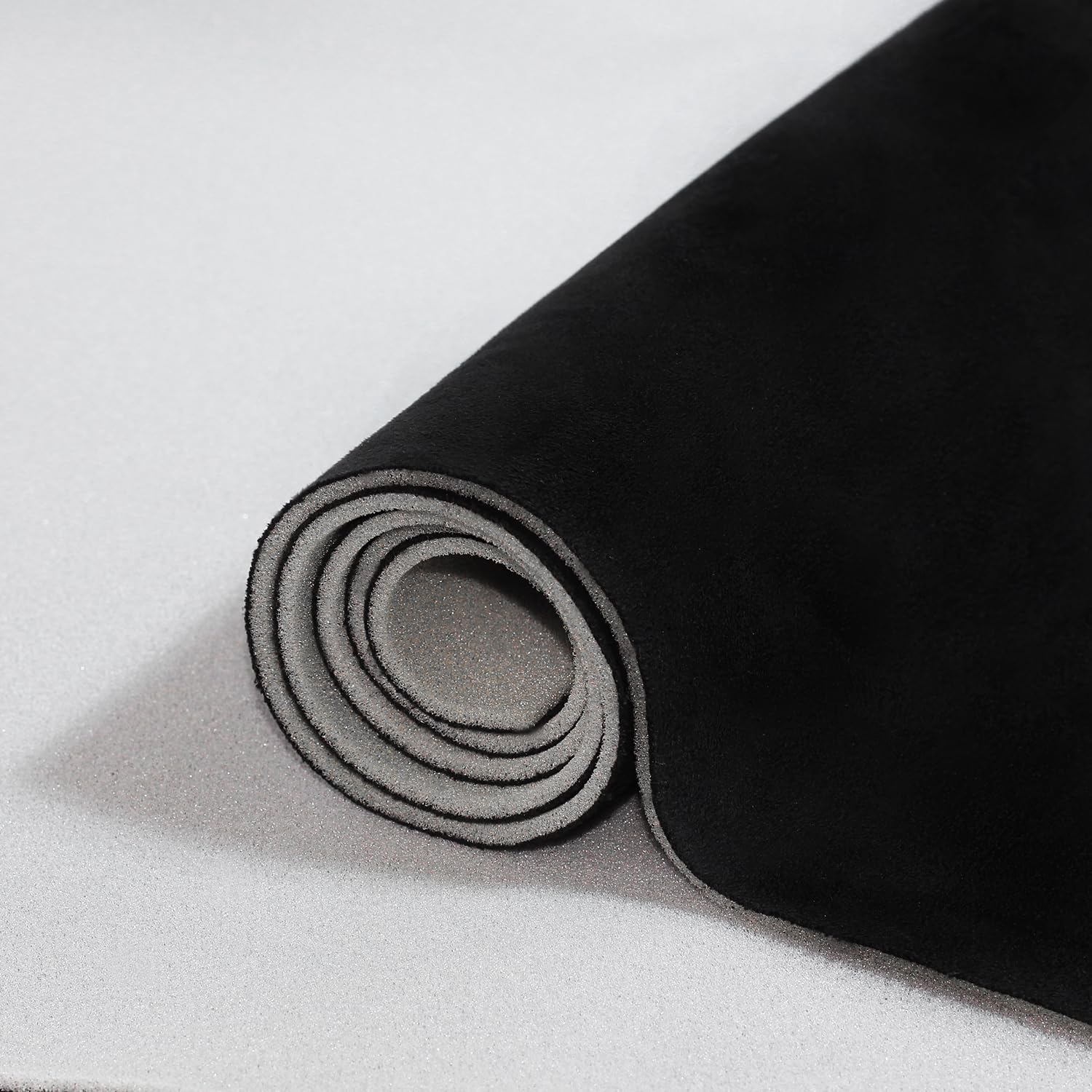 Suede Headliner Fabric with Foam Backing Black Suede Headliner Interior Material for Car/Truck/SUV/RV Roof, Home Repair/DIY Headliner Material Auto Headliner Fabric (Black, 54" L×60" W)