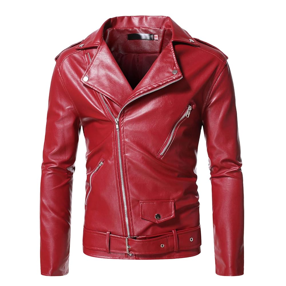 Amazon | [Yindaity] ライダースジャケット メンズ 斜めジッパー