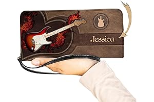Custom Name Bass Guitar Women Leather Wallet
