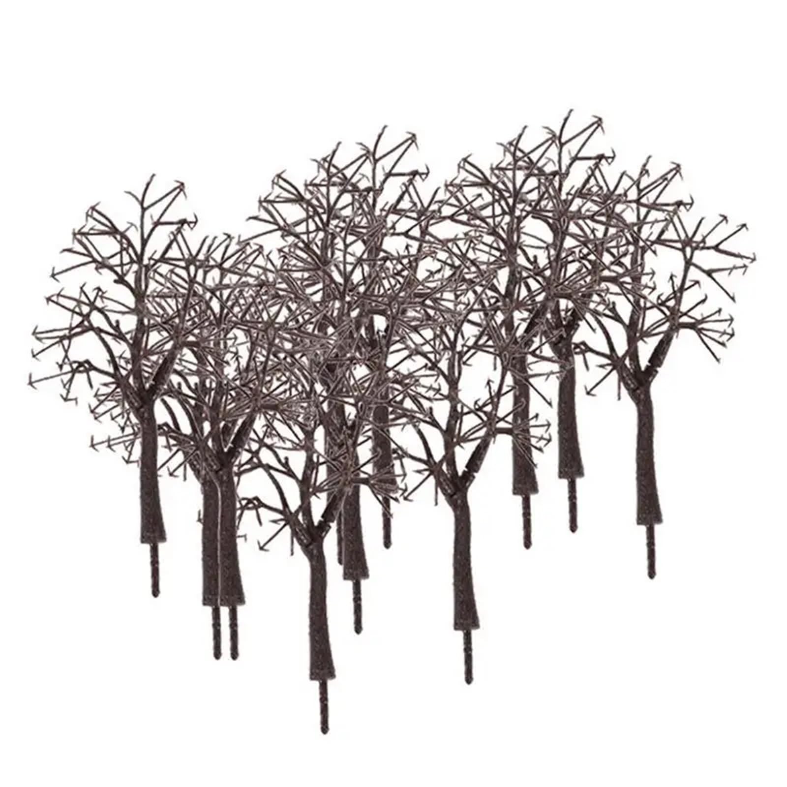 DUNSBY Model Trees 20Pcs Brown Plastic Model Bare Trunk Tree Scenery Landscape Train Railway Trees Layout Diorama(7CM)