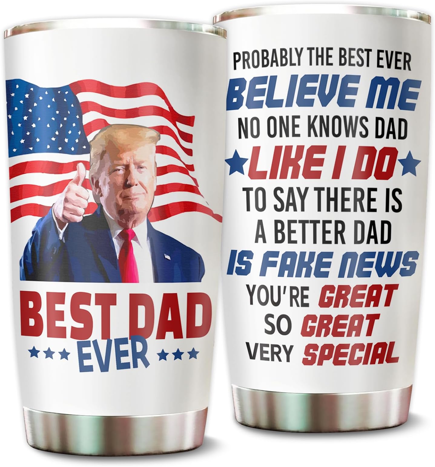PUREFLY Tumbler for Dad, Gifts for Dad from Daughter Son, Best Dad Ever Birthday Gift Ideas, Stainless Steel Insulated Travel Mug 20oz