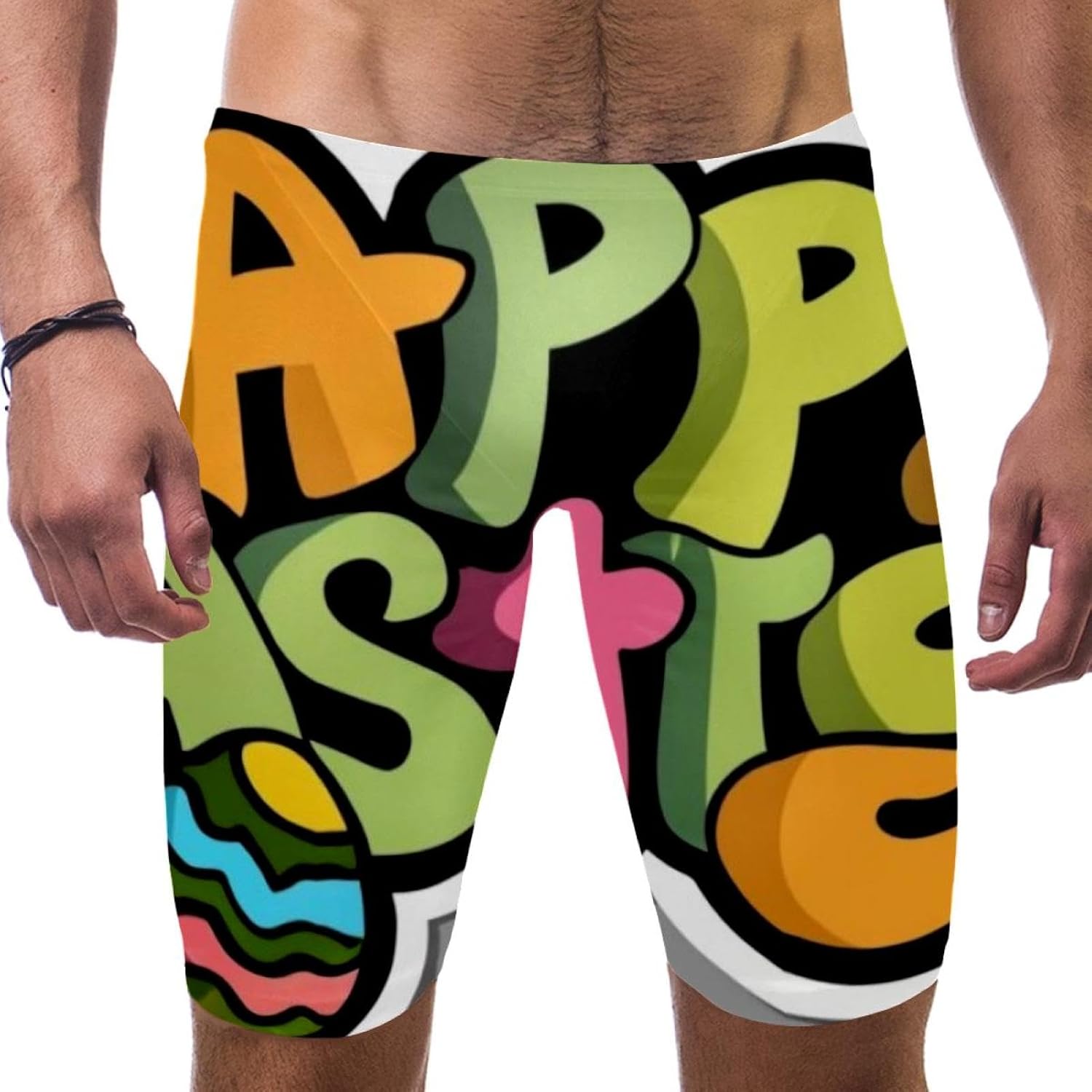 Happy Easter Boy's Swimming Jammers Swimming Shorts for Men's Swimming Trunks Tight
