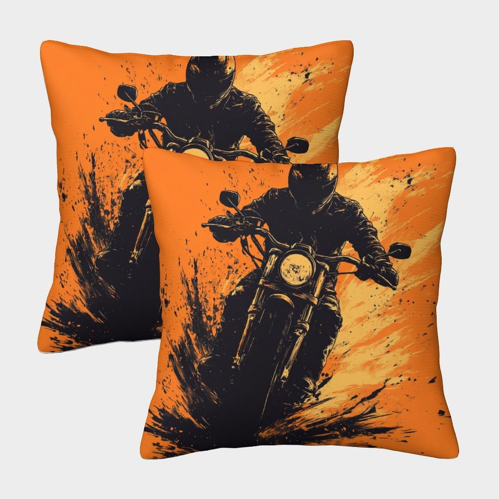 kaiyun 2 Pack 50x50cm Pillow Cases,Rider,Motocross Decorative 3D Printed Cushion Cover,sofa Bed Decorative Cushions