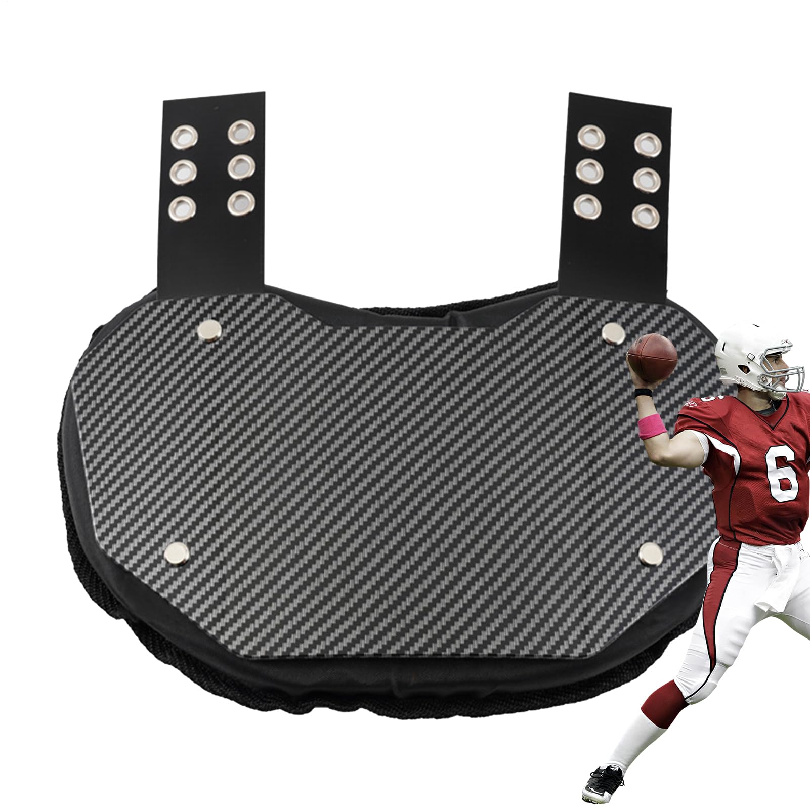 Back Plate Football Youth Back Protector | Einstellbarer Unterwächter im unteren Rücken mit Hard-Shell und Nylongurten ideal für Teenager-Athleten und erwachsene Spieler im Tackle Football-Training fü