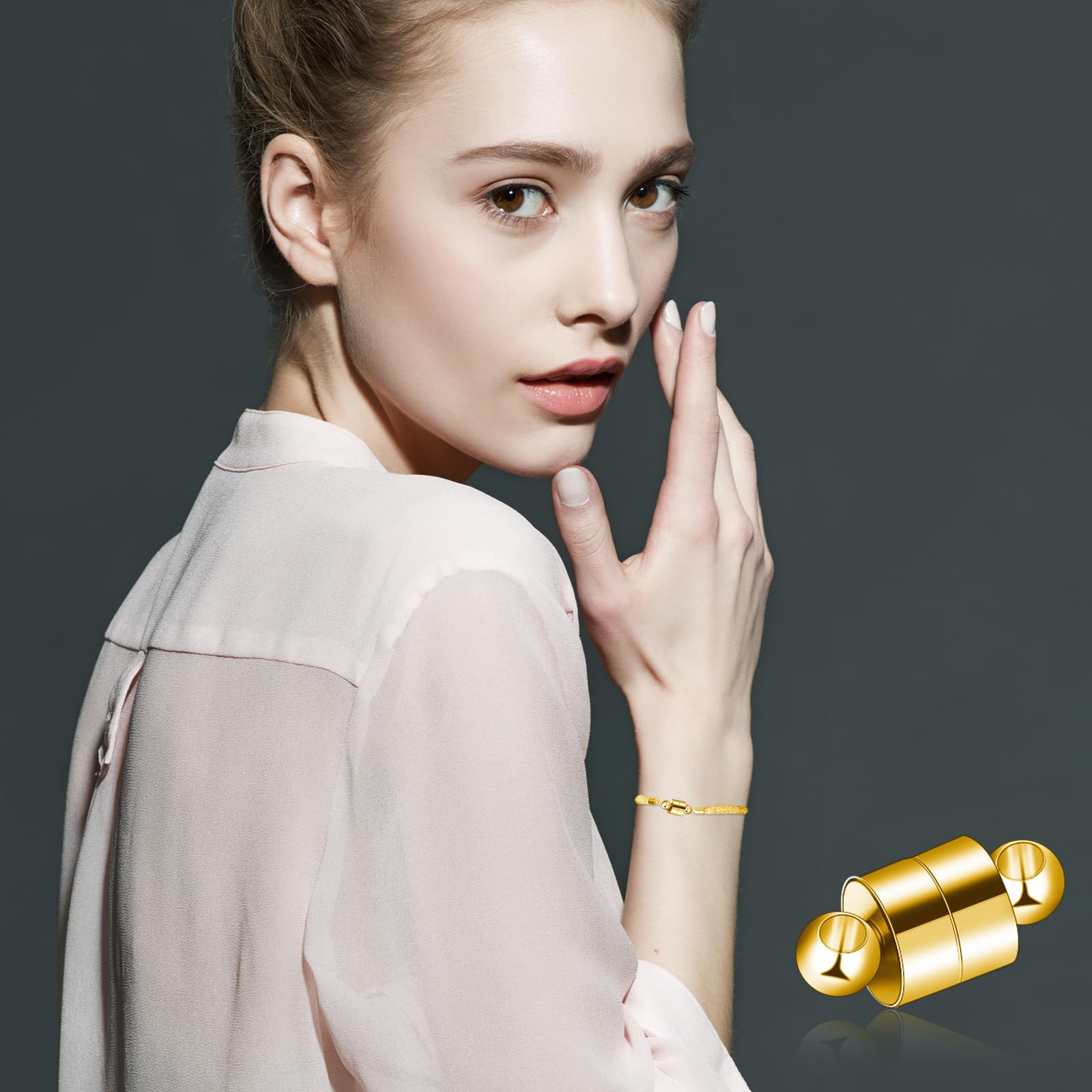 Gouden verlengketting en magneetsluiting - Verlengketting van 925 sterling zilver - Voor doe-het-zelf armbanden, halskettingen, sieraden maken (goud), Zilver