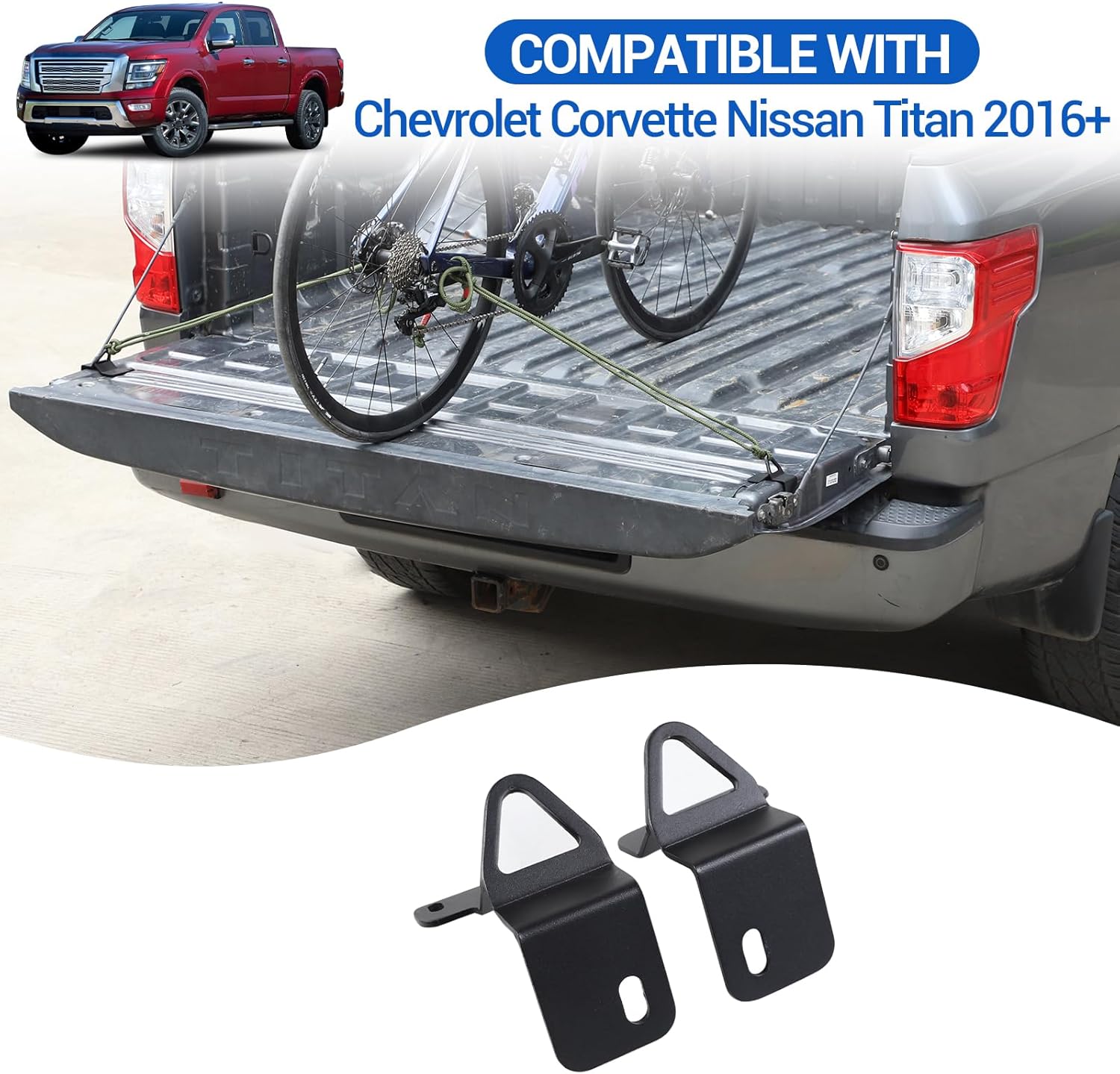 Tailgate Tie Down Anchor Compatible with Nissan Titan 2016-2024, Heavy Duty Truck Bed Tie Down Anchors Rings Trailers Hook Cargo Bolt Pickups Down Anchor Accessories