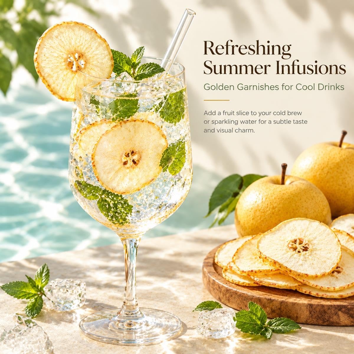 Tranches De Poire Séchée, Fruit Pour Thé Chaud, Boissons & Desserts, 500g