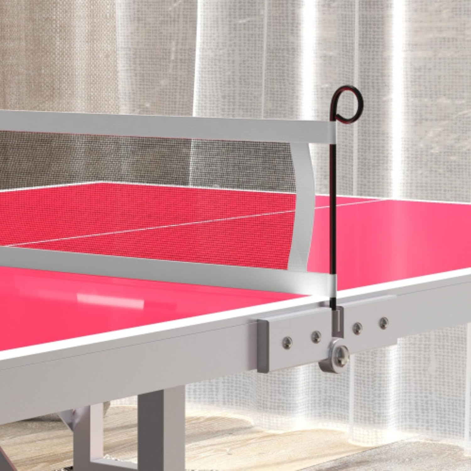 Mini Table Tennis Set, Ping Pong Table for Children, Suitable for Indoor and Outdoor Use, Foldable Table Tennis Table with Net, 2 Rackets, 3 Balls, Adjustable Feet, Easy to Assemble, Red