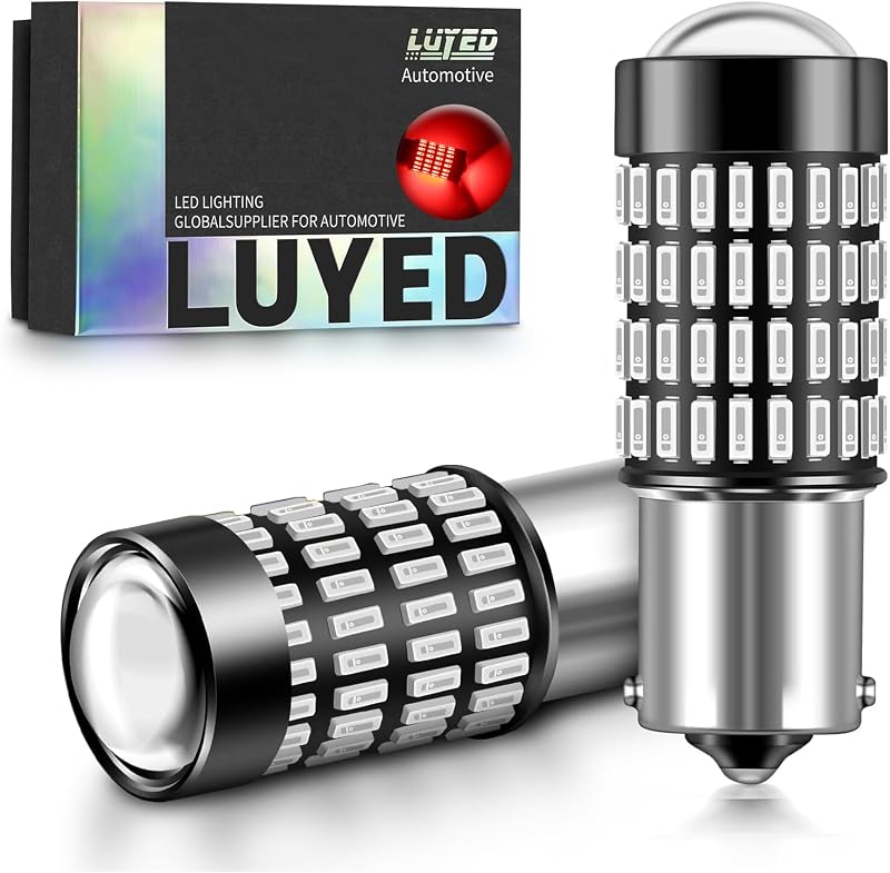 Lâmpadas LED 1156 1141 LUYED Brilliant Red para luz de ré, lanterna e seta – 2 unidades