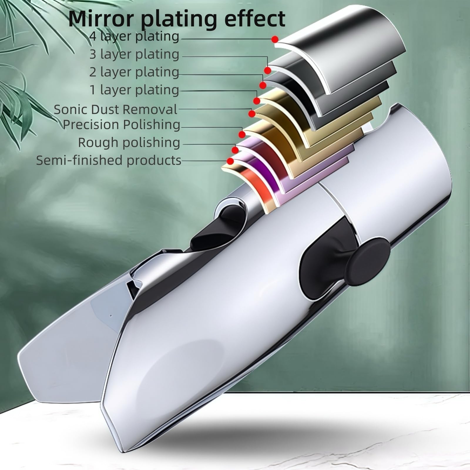 Shower Head Holder with Hook for Slide Bar,Sleek Shark Design Adjustable Shower Head Holder for 18-25mm O.D. Rail,Easy to Install Shower Wand Holder,Replacement Shower Accessories 360° Rotation Moving - Image 2