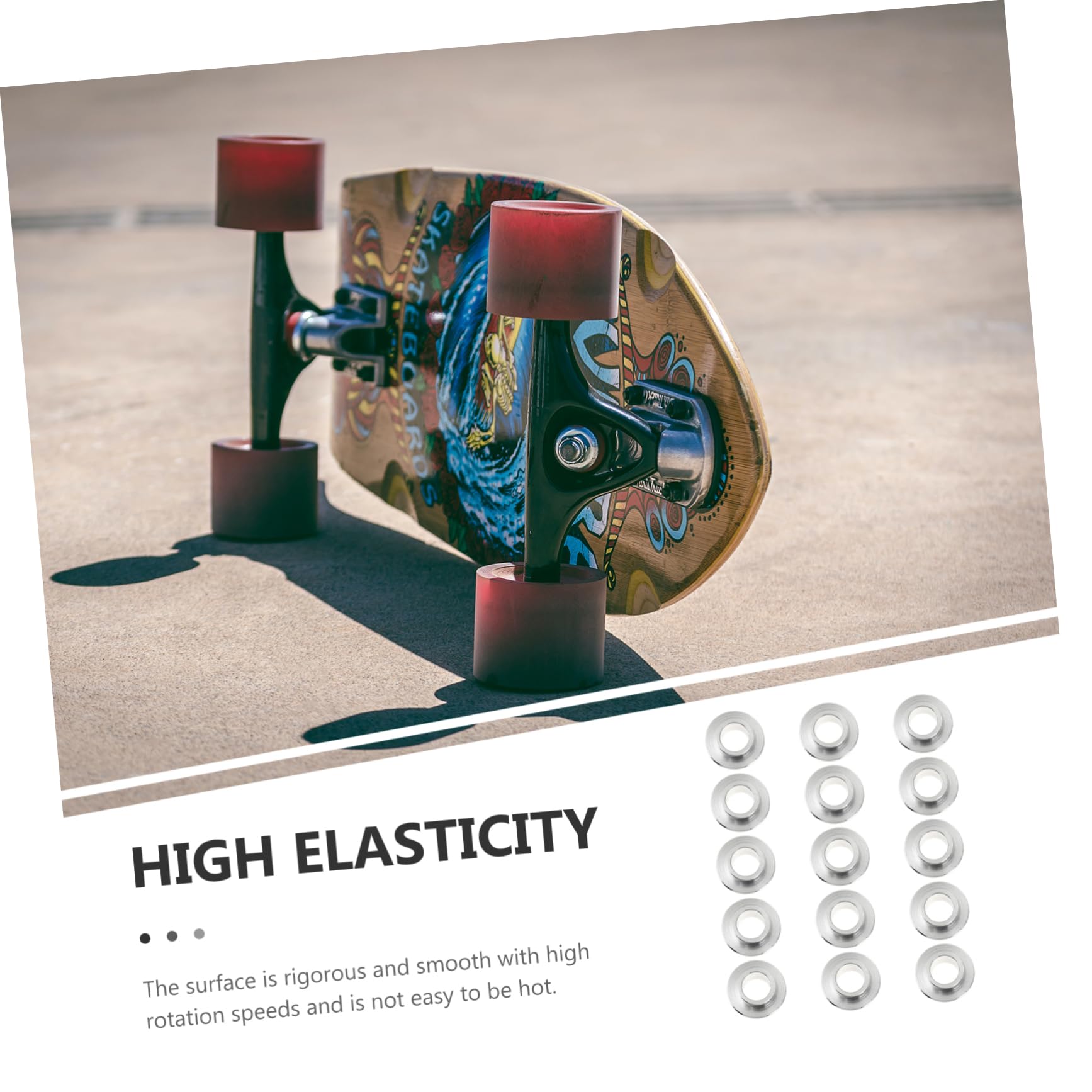 CORHAD Professional Skateboard Bearings 15pcs Metal Roller Skates Bearings Tough Longevity for Skaters