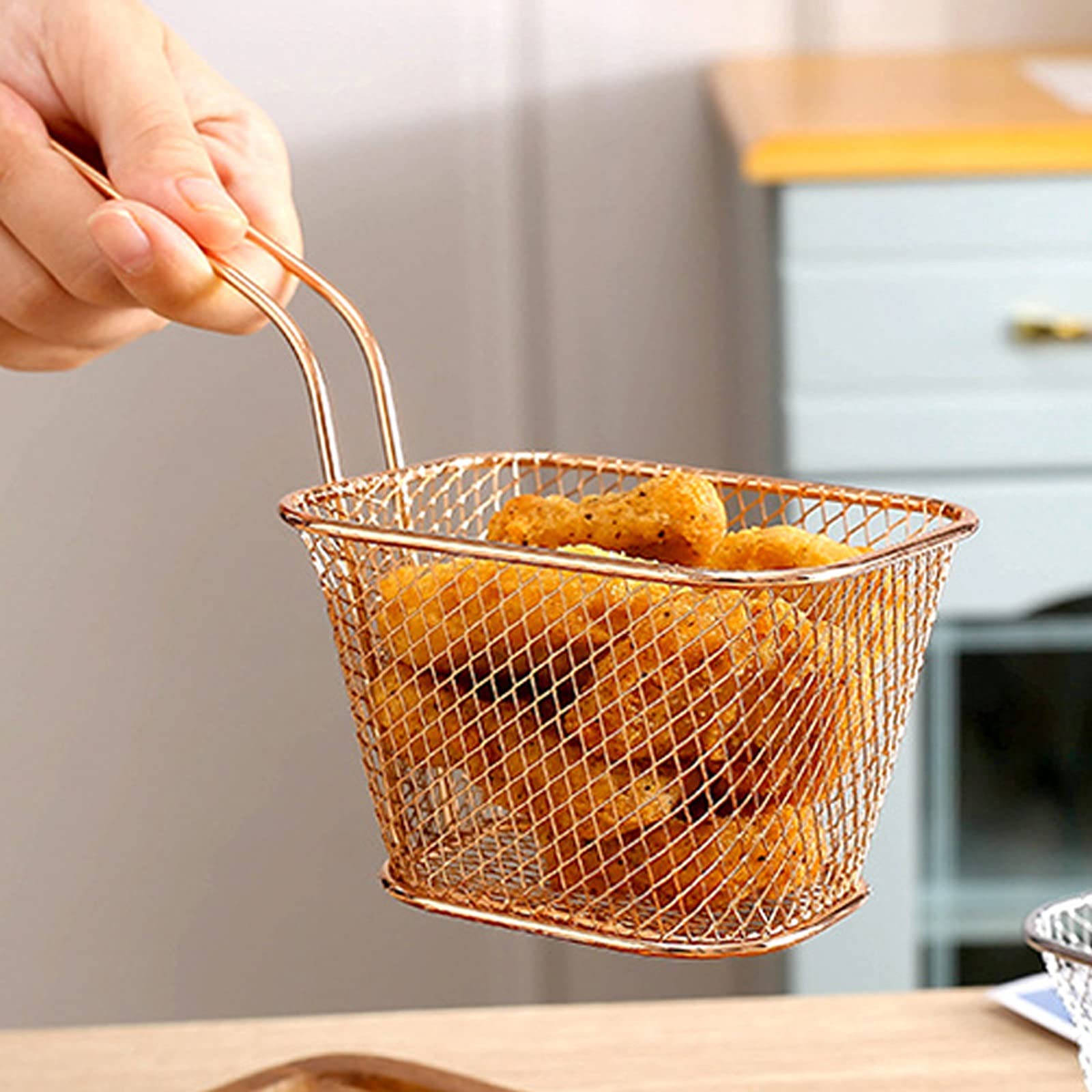 Panier à Frites En Acier Inoxydable 16cm - Passoire Cuisine Avec Poignée - Multifonction Pour Friture, Pâtes Et Légumes
