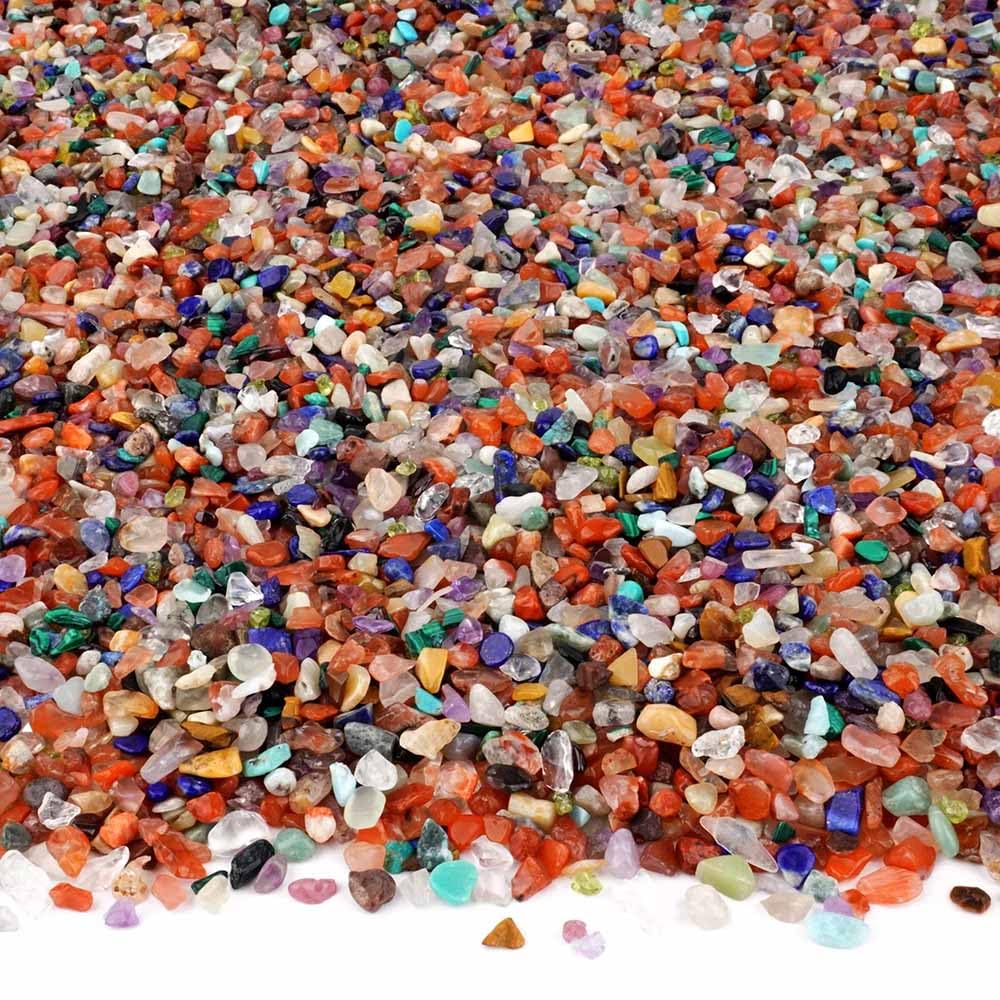 10 kg Wunderstein24 Bunter Trommelstein - Mix echte Edelstein - Mischung aus aller Welt Ø ca. 5 – 8 mm kleine Heilsteine Mineralien Dekosteine Wassersteine Glückssteine