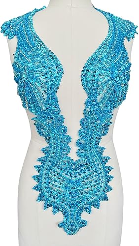 Vista 53 de Apliques hechos a mano de cristal sobre encaje, cuentas de diamantes de imitación para coser, parches de lentejuelas, accesorios de decoración