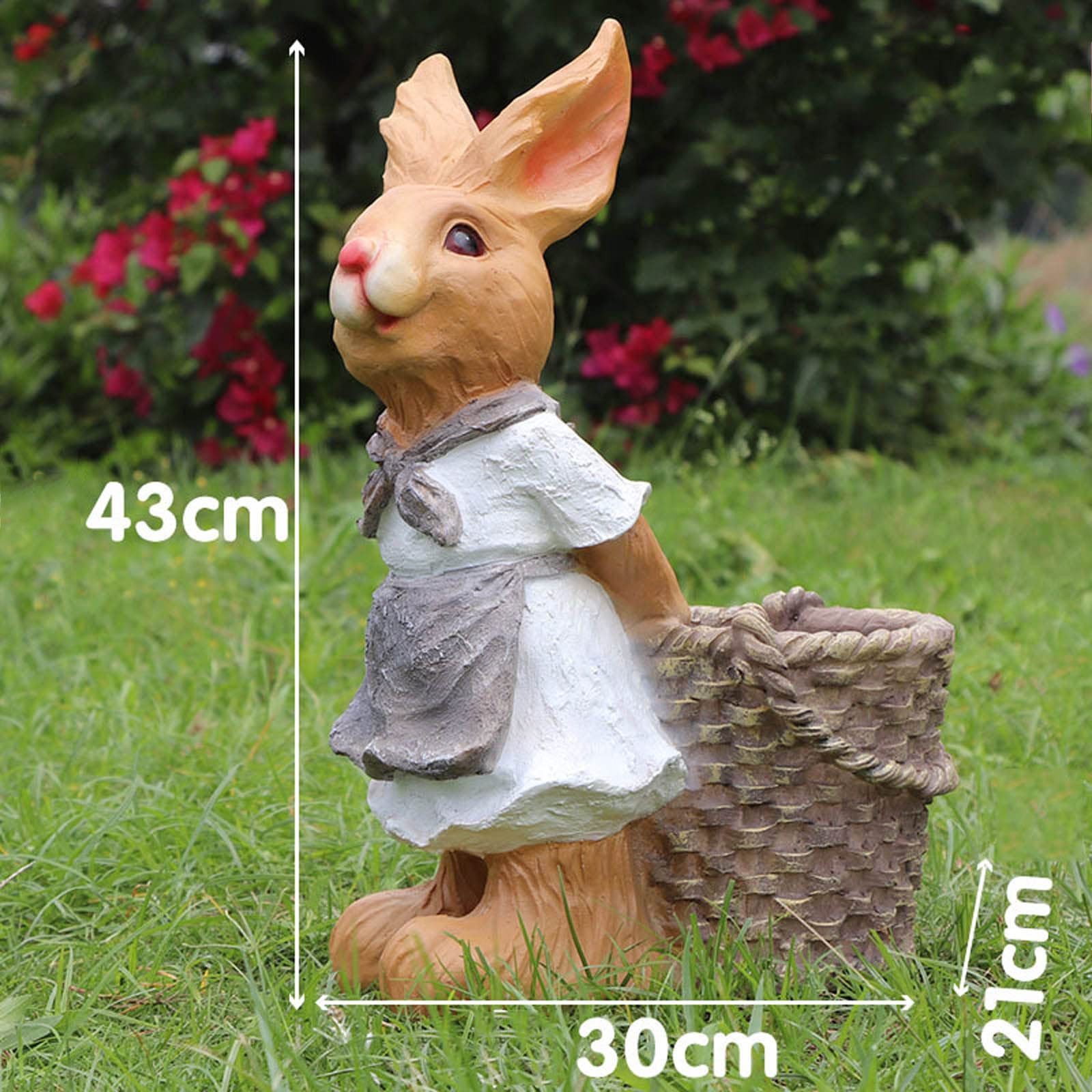 Zewnętrzny Królik Z Doniczkami Ozdoby Posągi, Symulacja Zwierzęca Rzeźba Krajobraz, Kreatywny Wystrój Ogrodu, Do Ozdoby Podwórka Na Zewnątrz Wewnątrz, 2