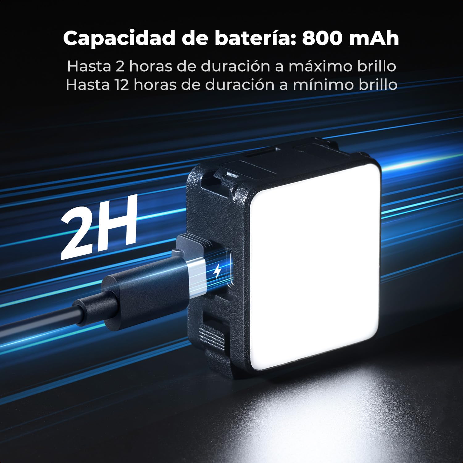 K&F CONCEPT Mini Luz Compatible con Osmo Action 6/Osmo Nano | Luz de vídeo para vlogging, videografía y fotografía, Soporte magnético de liberación rápida, luz LED para Streaming A6051