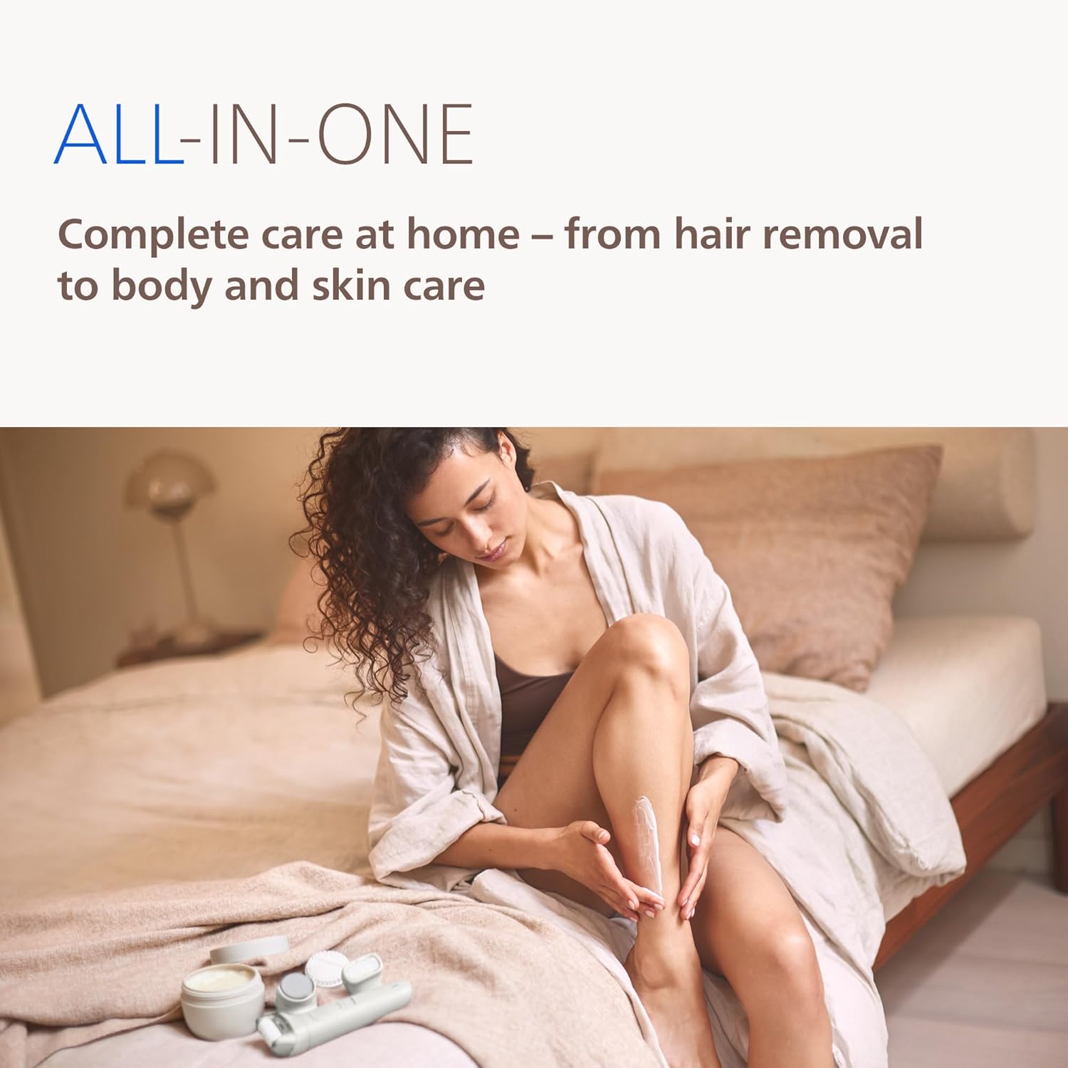 Philips Beauty Set - All-in-One Set for Body and Face, Cordless Wet and Dry Use, for Hair Removal, Body and Skincare, Epilator with 7 Accessories, Model BRE738/00
