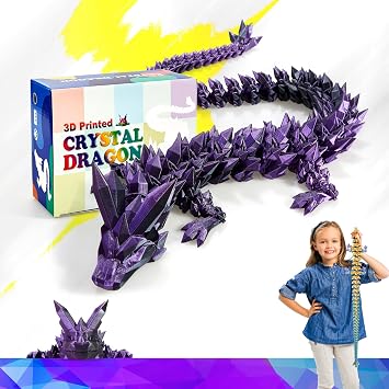 30" Large 3D Printed Dragon,Giant Flexible Articulated Dragon