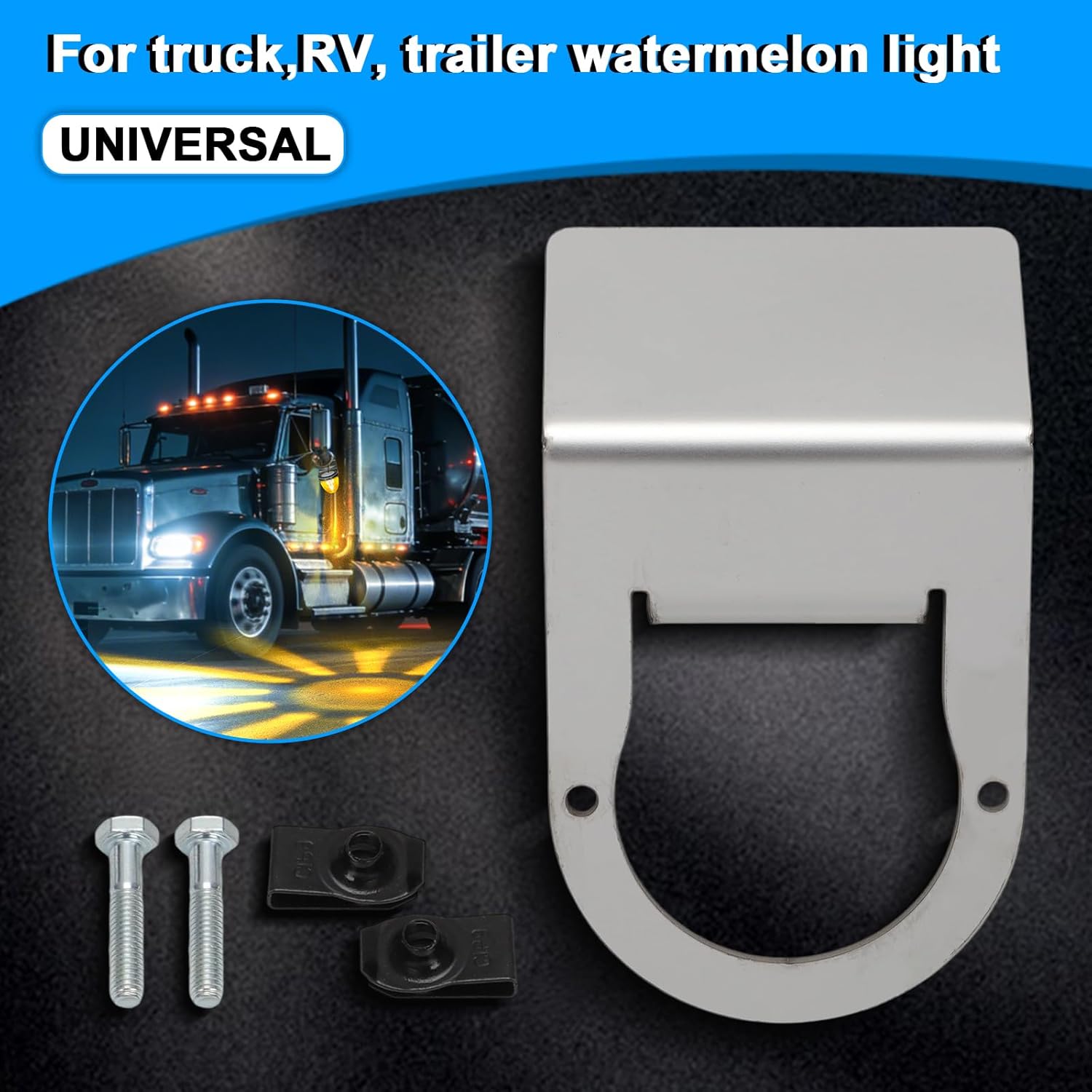 Alpha Rider Watermelon Under Glow Frame Bracket Watermelon Frame Bracket Angled Mount Clamp Universal Clamp Style Mount With Stainless Steel For Universal Truck RV 1pcs