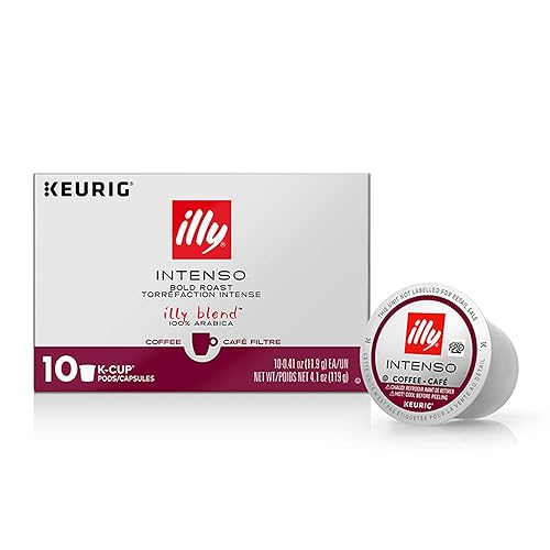 Illy Coffee K Cups Intenso Dark Roast - Cápsulas de café para cafetera Keurig, tostado oscuro, cacao y frutas secas, sabor audaz, sabroso y con