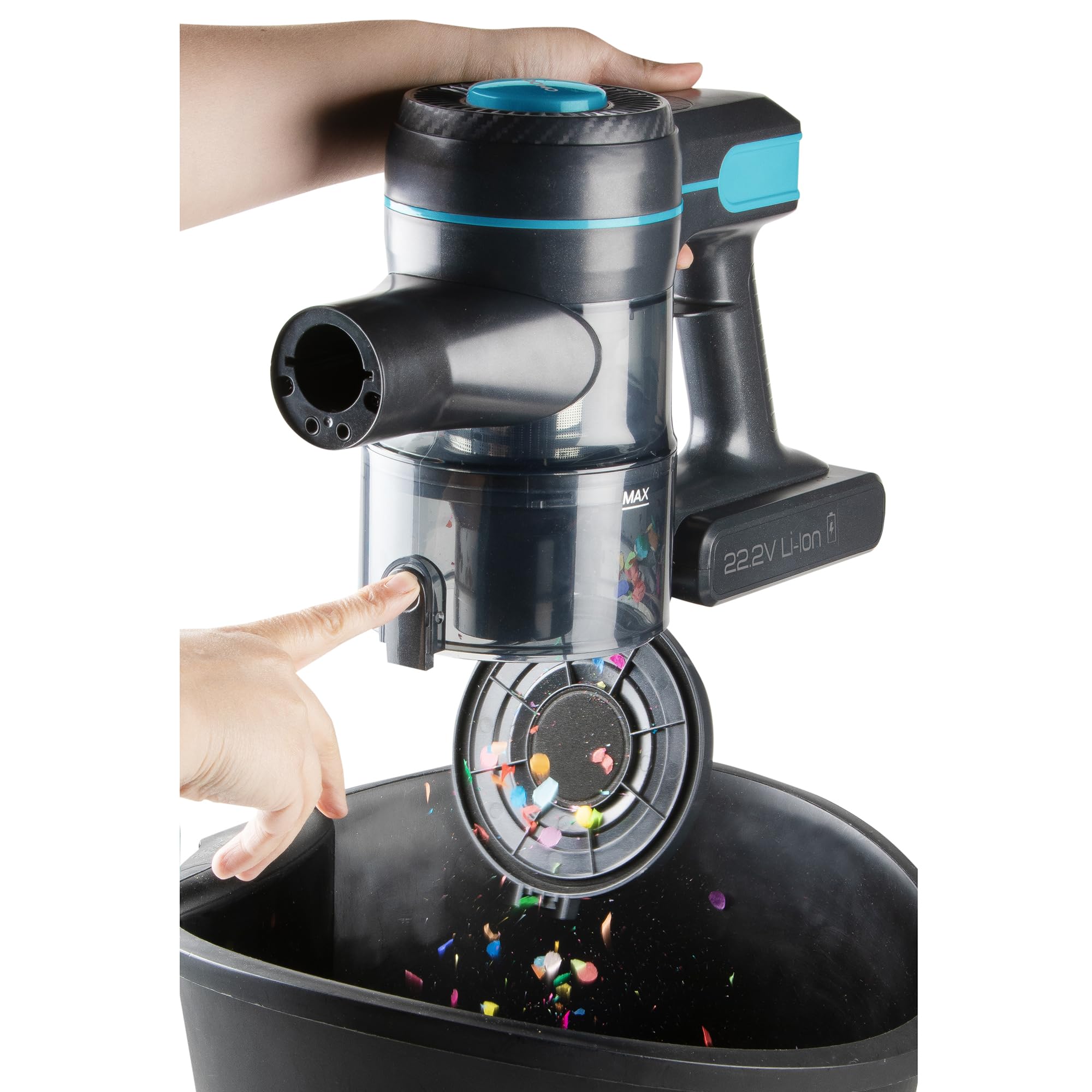 DOMO DO1135SV 2-in-1 Akku Stielstaubsauger Kabellos – 0,6 L – 22,2 V – 40 min – Silber