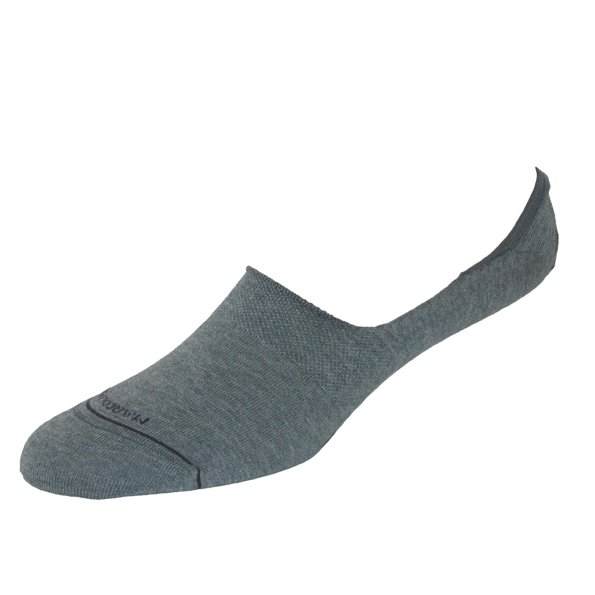 Marcoliani Men's Pima Cotton Solid Invisible Touch Sock Liners, Flannel Grey
