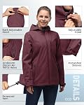 33,000ft Packable Rain Jacket Women Lightweight Waterproof Raincoat with Hood Cycling Bike Jacket Windbreaker