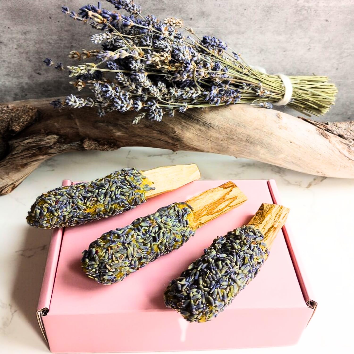 AWAFI MILLPalo Santo Lavender Fusion Smudge Set | Organic Beeswax | Wildcrafted Palo Santo from Peru | بخور لافندر من البالو سانتو (GIFT PACK SET OF (2) POPS)