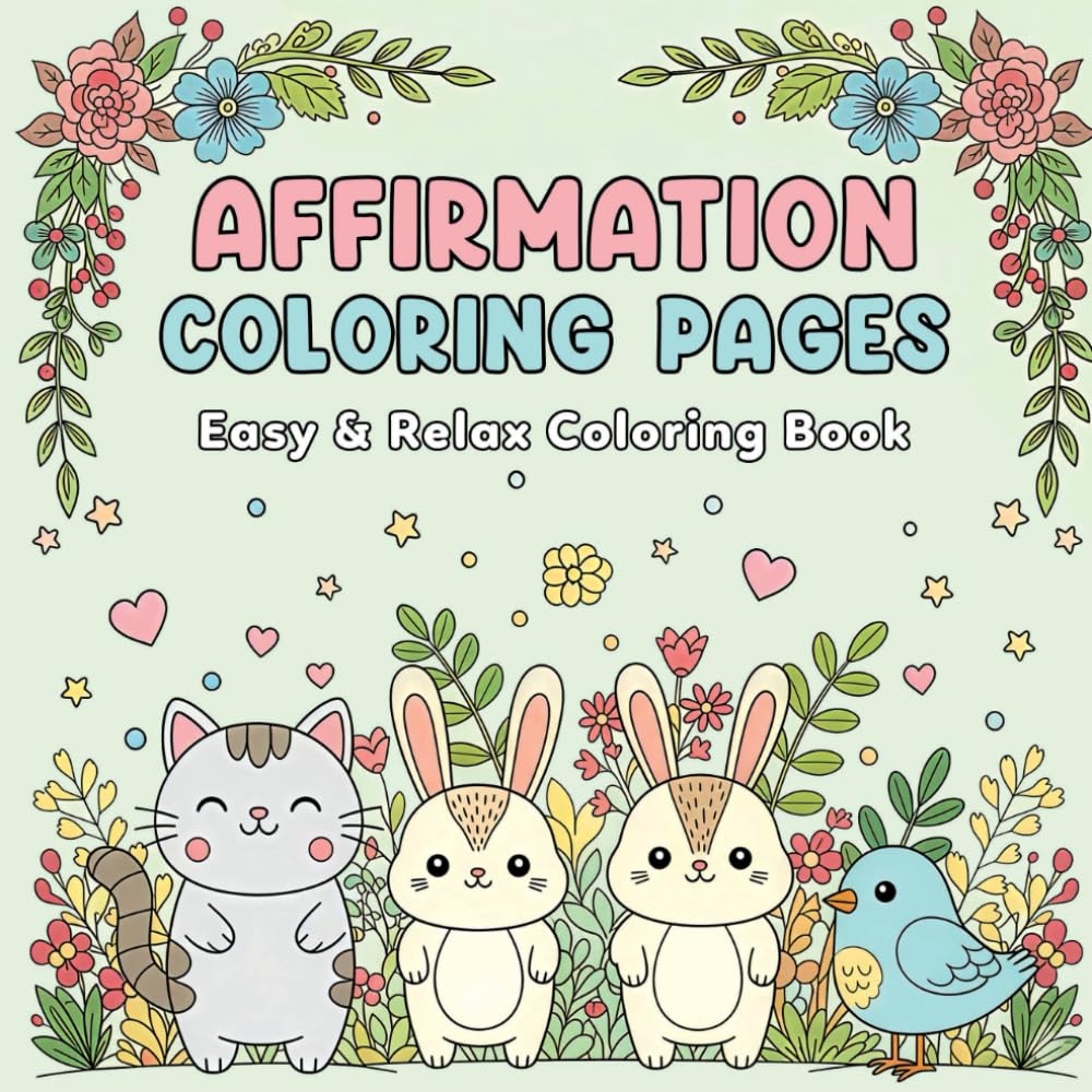Affirmation Coloring Pages: Easy & Relax Coloring Book for Positive Thinking