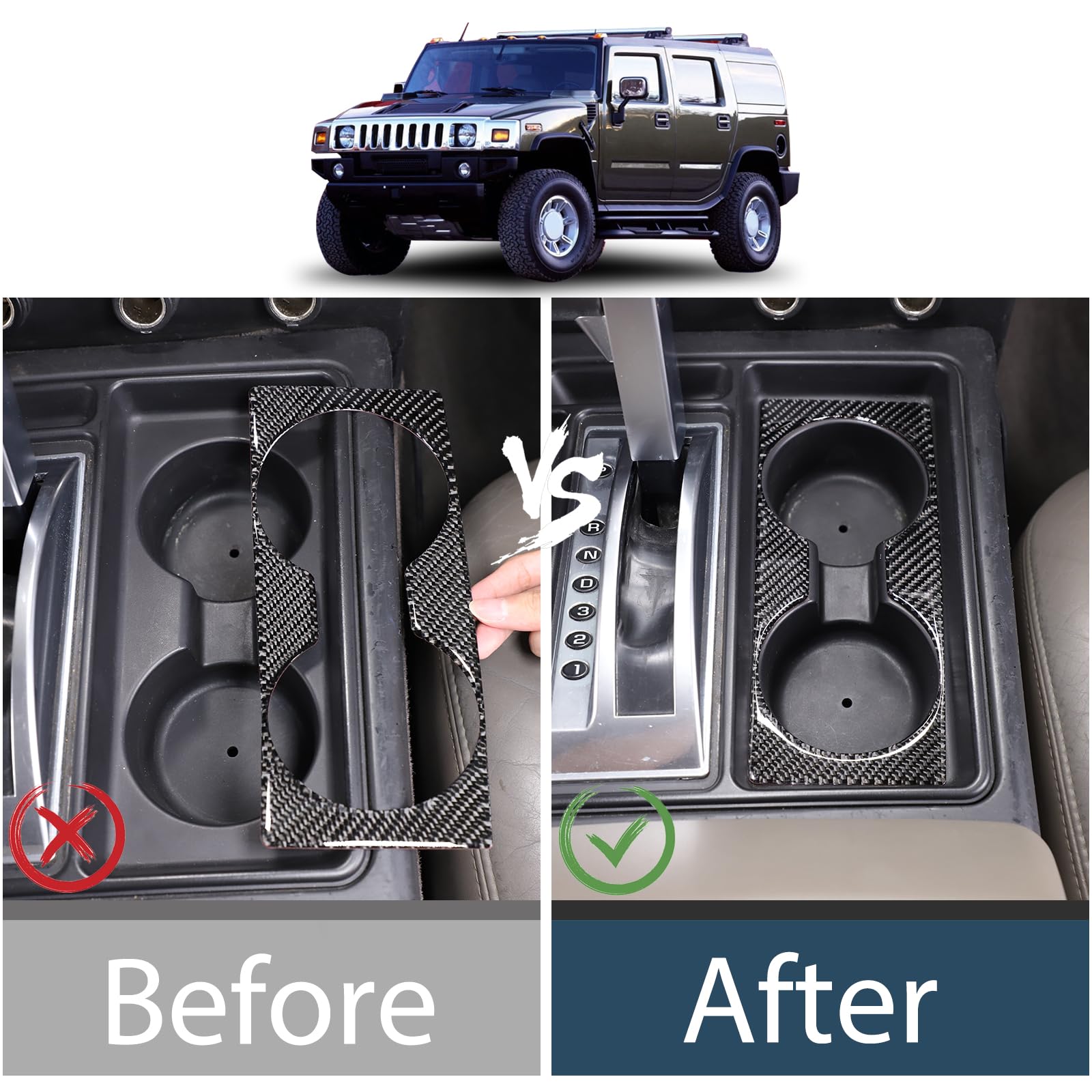HUMMER H2 ビレット、カップホルダー と センターコンソールトリム Amazon | Lcojicep カーフロントシート セントラルカップホルダー