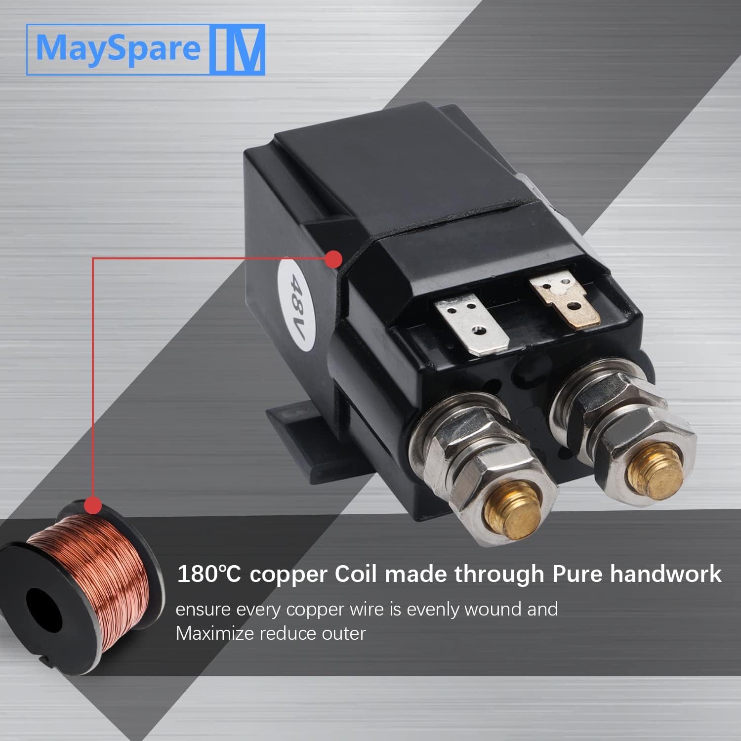 MaySpare 48 Volt Solenoid With Resistor,Club Car Solenoid for Club Car DS & Precedent New Models 102865901,1014947