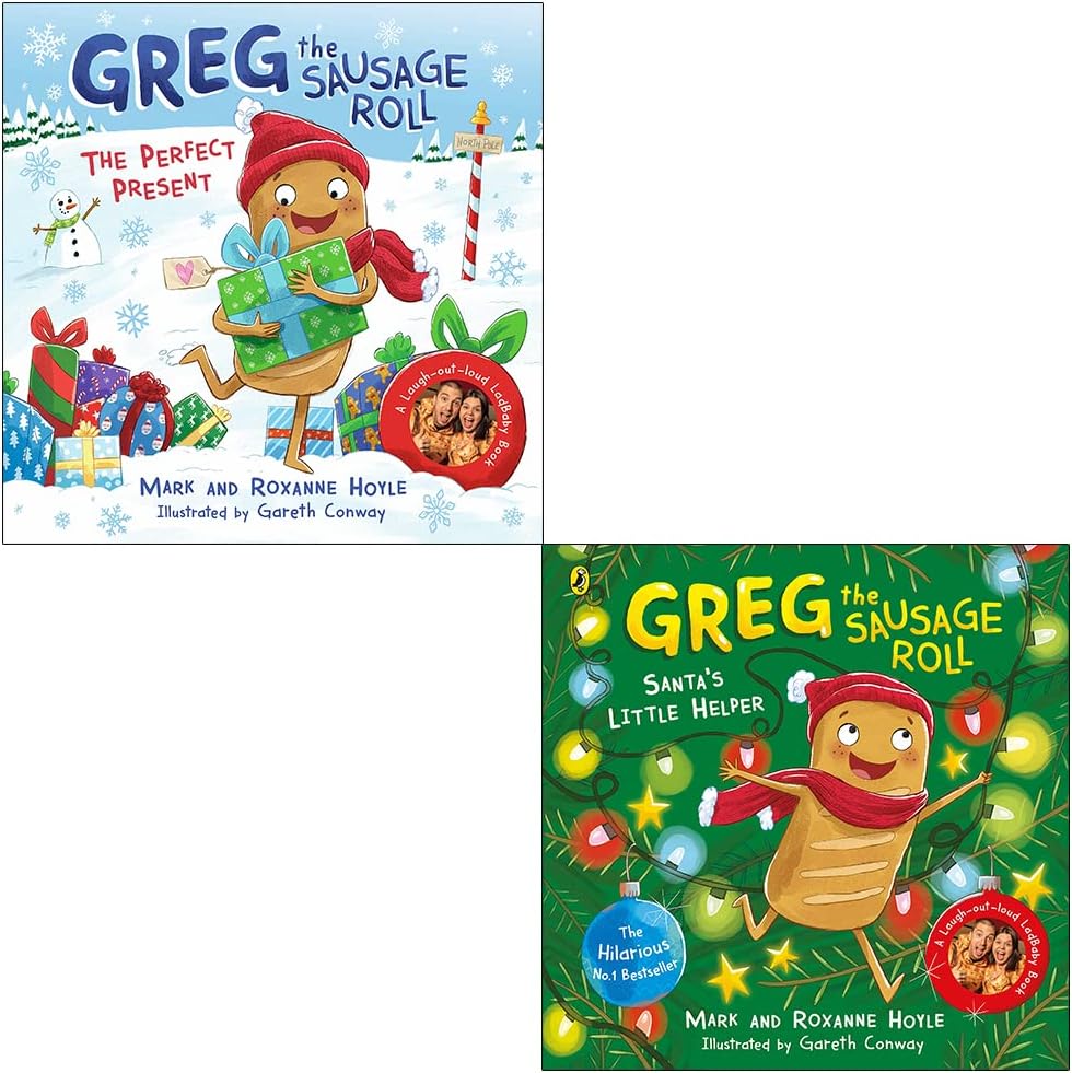 Greg the Sausage Roll Collection 2 Books Set By Mark Hoyle, Roxanne Hoyle (The Perfect Present [Hardcover] & Santa's Little Helper)